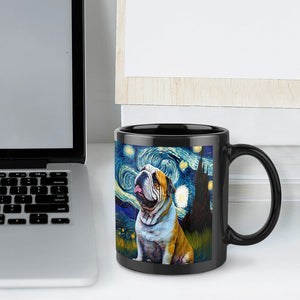 Starry Night English Bulldog Coffee Mug-Mug-English Bulldog, Home Decor, Mugs-ONE SIZE-Black-6