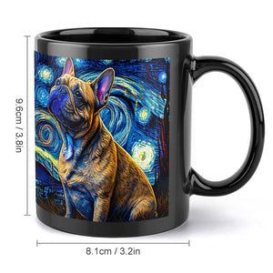 Starry Night Fawn Frenchie Coffee Mug-Mug-French Bulldog, Home Decor, Mugs-ONE SIZE-Black-5
