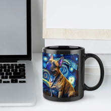 Load image into Gallery viewer, Starry Night Fawn Frenchie Coffee Mug-Mug-French Bulldog, Home Decor, Mugs-ONE SIZE-Black-6
