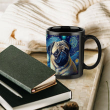 Load image into Gallery viewer, Starry Night Fawn Pug Coffee Mug-Mug-Home Decor, Mugs, Pug-ONE SIZE-Black-4