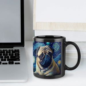 Starry Night Fawn Pug Coffee Mug-Mug-Home Decor, Mugs, Pug-ONE SIZE-Black-5