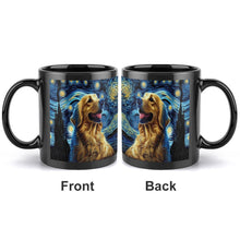 Load image into Gallery viewer, Starry Night Golden Retriever Coffee Mug-Mug-Golden Retriever, Home Decor, Mugs-ONE SIZE-Black-2