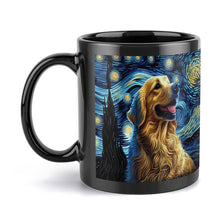 Load image into Gallery viewer, Starry Night Golden Retriever Coffee Mug-Mug-Golden Retriever, Home Decor, Mugs-ONE SIZE-Black-5