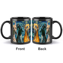 Load image into Gallery viewer, Starry Night Great Danes Coffee Mug-Mug-Great Dane, Home Decor, Mugs-ONE SIZE-Black-2