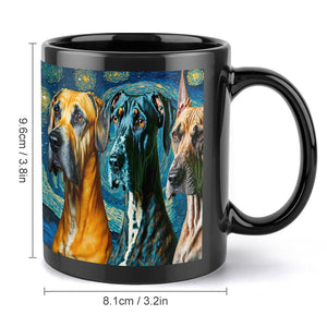 Starry Night Great Danes Coffee Mug-Mug-Great Dane, Home Decor, Mugs-ONE SIZE-Black-4