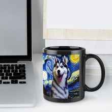 Load image into Gallery viewer, Starry Night Husky Coffee Mug-Mug-Home Decor, Mugs, Siberian Husky-ONE SIZE-Black-7