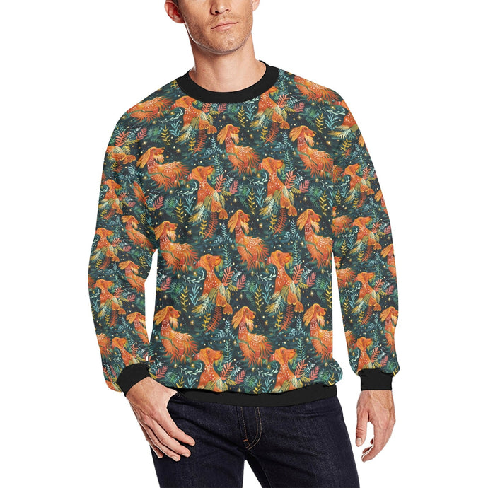 Starry Night Irish Setter's Christmas Fuzzy Sweatshirt for Men-Apparel-Apparel, Christmas, Dog Dad Gifts, Irish Setter, Sweatshirt-S-1