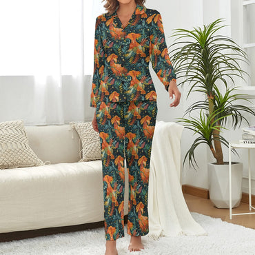 white christmas dresses Starry Night Irish Setter's Christmas Pajamas Set for Women S