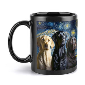 Starry Night Labradors Coffee Mug-Mug-Black Labrador, Chocolate Labrador, Home Decor, Labrador, Mugs-ONE SIZE-Black-2