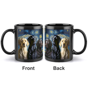 Starry Night Labradors Coffee Mug-Mug-Black Labrador, Chocolate Labrador, Home Decor, Labrador, Mugs-ONE SIZE-Black-4