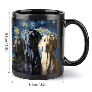 Starry Night Labradors Coffee Mug-Mug-Black Labrador, Chocolate Labrador, Home Decor, Labrador, Mugs-ONE SIZE-Black-5
