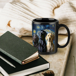 Starry Night Labradors Coffee Mug-Mug-Black Labrador, Chocolate Labrador, Home Decor, Labrador, Mugs-ONE SIZE-Black-6