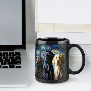 Starry Night Labradors Coffee Mug-Mug-Black Labrador, Chocolate Labrador, Home Decor, Labrador, Mugs-ONE SIZE-Black-7