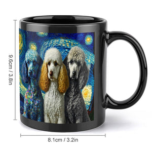 Starry Night Magical Poodles Coffee Mug-Mug-Home Decor, Mugs, Poodle-ONE SIZE-Black-2