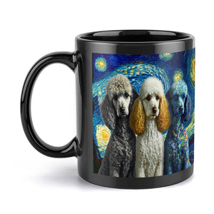 Starry Night Magical Poodles Coffee Mug-Mug-Home Decor, Mugs, Poodle-ONE SIZE-Black-3