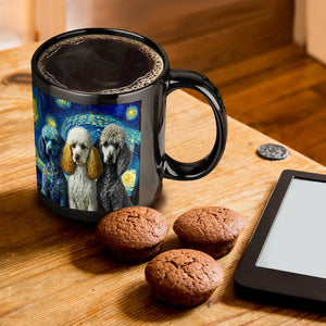 Starry Night Magical Poodles Coffee Mug-Mug-Home Decor, Mugs, Poodle-ONE SIZE-Black-1