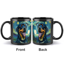 Load image into Gallery viewer, Starry Night Rottweiler Coffee Mug-Mug-Home Decor, Mugs, Rottweiler-ONE SIZE-Black-3