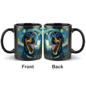 Starry Night Rottweiler Coffee Mug-Mug-Home Decor, Mugs, Rottweiler-ONE SIZE-Black-3