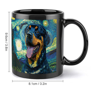 Starry Night Rottweiler Coffee Mug-Mug-Home Decor, Mugs, Rottweiler-ONE SIZE-Black-4