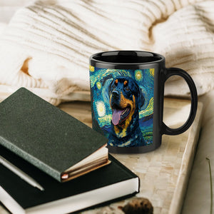 Starry Night Rottweiler Coffee Mug-Mug-Home Decor, Mugs, Rottweiler-ONE SIZE-Black-6