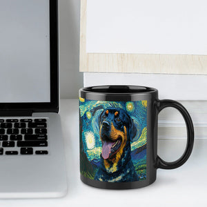 Starry Night Rottweiler Coffee Mug-Mug-Home Decor, Mugs, Rottweiler-ONE SIZE-Black-7