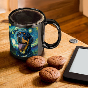 Starry Night Rottweiler Coffee Mug-Mug-Home Decor, Mugs, Rottweiler-ONE SIZE-Black-1