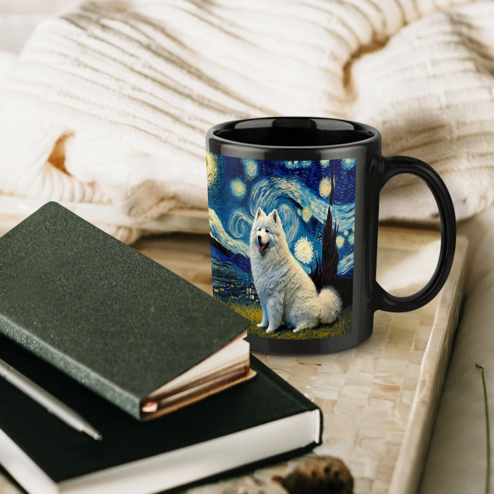 Starry Night Samoyed Coffee Mug-Mug-Home Decor, Mugs, Samoyed-ONE SIZE-Black-5
