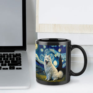 Starry Night Samoyed Coffee Mug-Mug-Home Decor, Mugs, Samoyed-ONE SIZE-Black-6