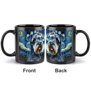 Starry Night Schnauzer Coffee Mug-Mug-Accessories, Dog Dad Gifts, Dog Mom Gifts, Home Decor, Mugs, Schnauzer-ONE SIZE-Black-2