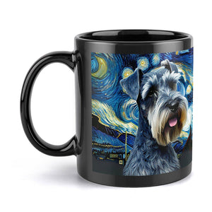 Starry Night Schnauzer Coffee Mug-Mug-Accessories, Dog Dad Gifts, Dog Mom Gifts, Home Decor, Mugs, Schnauzer-ONE SIZE-Black-4