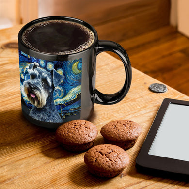 Starry Night Schnauzer Coffee Mug-Mug-Accessories, Dog Dad Gifts, Dog Mom Gifts, Home Decor, Mugs, Schnauzer-ONE SIZE-Black-1