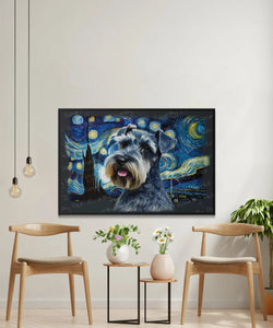 Starry Night Schnauzer Wall Art Poster-Art-Dog Art, Dog Dad Gifts, Dog Mom Gifts, Home Decor, Poster, Schnauzer-2