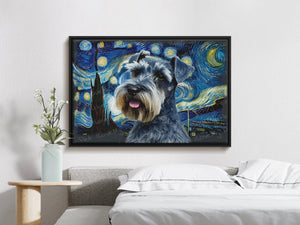Starry Night Schnauzer Wall Art Poster-Art-Dog Art, Dog Dad Gifts, Dog Mom Gifts, Home Decor, Poster, Schnauzer-3