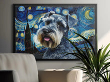 Load image into Gallery viewer, Starry Night Schnauzer Wall Art Poster-Art-Dog Art, Dog Dad Gifts, Dog Mom Gifts, Home Decor, Poster, Schnauzer-Light Canvas-Tiny - 8x10&quot;-1