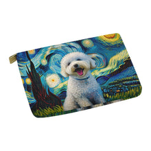 Load image into Gallery viewer, Starry Night Serenade Bichon Frise Carry-All Pouch-Accessories-Accessories, Bags, Bichon Frise, Dog Dad Gifts, Dog Mom Gifts-White-ONESIZE-3