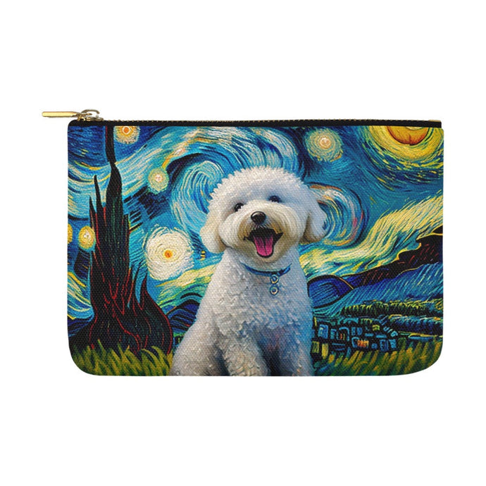 Starry Night Serenade Bichon Frise Carry-All Pouch-Accessories-Accessories, Bags, Bichon Frise, Dog Dad Gifts, Dog Mom Gifts-White-ONESIZE-1