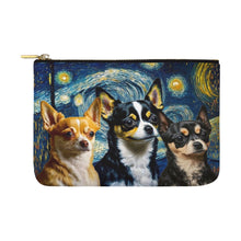 Load image into Gallery viewer, Starry Night Serenade Chihuahuas Carry-All Pouch-Accessories-Accessories, Bags, Chihuahua, Dog Dad Gifts, Dog Mom Gifts-White-ONESIZE-1