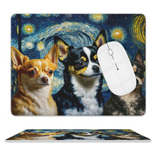 Load image into Gallery viewer, Starry Night Serenade Chihuahuas Leather Mouse Pad-Accessories-Chihuahua, Dog Dad Gifts, Dog Mom Gifts, Home Decor, Mouse Pad-ONE SIZE-White-2