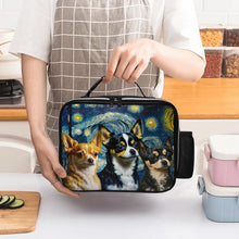 Load image into Gallery viewer, Starry Night Serenade Chihuahuas Lunch Bag-Accessories-Bags, Chihuahua, Dog Dad Gifts, Dog Mom Gifts, Lunch Bags-Black-ONE SIZE-2