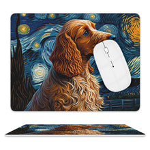 Load image into Gallery viewer, Starry Night Serenade Cocker Spaniel Leather Mouse Pad-Accessories-Cocker Spaniel, Dog Dad Gifts, Dog Mom Gifts, Home Decor, Mouse Pad-ONE SIZE-White-2