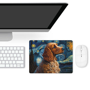 Starry Night Serenade Cocker Spaniel Leather Mouse Pad-Accessories-Cocker Spaniel, Dog Dad Gifts, Dog Mom Gifts, Home Decor, Mouse Pad-ONE SIZE-White-3