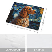 Starry Night Serenade Cocker Spaniel Leather Mouse Pad-Accessories-Cocker Spaniel, Dog Dad Gifts, Dog Mom Gifts, Home Decor, Mouse Pad-ONE SIZE-White-1