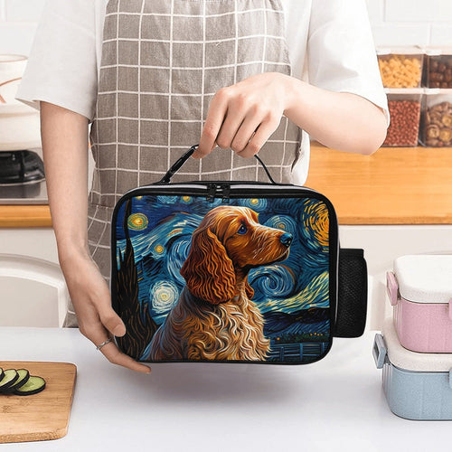 Starry Night Serenade Cocker Spaniel Lunch Bag-Accessories-Bags, Cocker Spaniel, Dog Dad Gifts, Dog Mom Gifts, Lunch Bags-Black-ONE SIZE-3