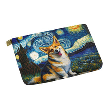 Load image into Gallery viewer, Starry Night Serenade Corgi Carry-All Pouch-Accessories-Accessories, Bags, Corgi, Dog Dad Gifts, Dog Mom Gifts-White-ONESIZE-3