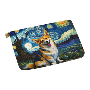 Starry Night Serenade Corgi Carry-All Pouch-Accessories-Accessories, Bags, Corgi, Dog Dad Gifts, Dog Mom Gifts-White-ONESIZE-3