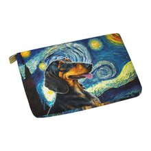Load image into Gallery viewer, Starry Night Serenade Dachshund Carry-All Pouch-Accessories-Accessories, Bags, Dachshund, Dog Dad Gifts, Dog Mom Gifts-White-ONESIZE-3
