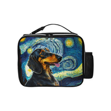 Load image into Gallery viewer, Starry Night Serenade Dachshund Lunch Bag-Accessories-Bags, Dachshund, Dog Dad Gifts, Dog Mom Gifts, Lunch Bags-Black-2