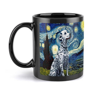 Starry Night Serenade Dalmatian Coffee Mug-Mug-Accessories, Dalmatian, Dog Dad Gifts, Dog Mom Gifts, Home Decor, Mugs-ONE SIZE-Black-6
