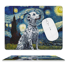 Load image into Gallery viewer, Starry Night Serenade Dalmatian Leather Mouse Pad-Accessories-Dalmatian, Dog Dad Gifts, Dog Mom Gifts, Home Decor, Mouse Pad-ONE SIZE-White-2