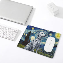 Load image into Gallery viewer, Starry Night Serenade Dalmatian Leather Mouse Pad-Accessories-Dalmatian, Dog Dad Gifts, Dog Mom Gifts, Home Decor, Mouse Pad-ONE SIZE-White-3